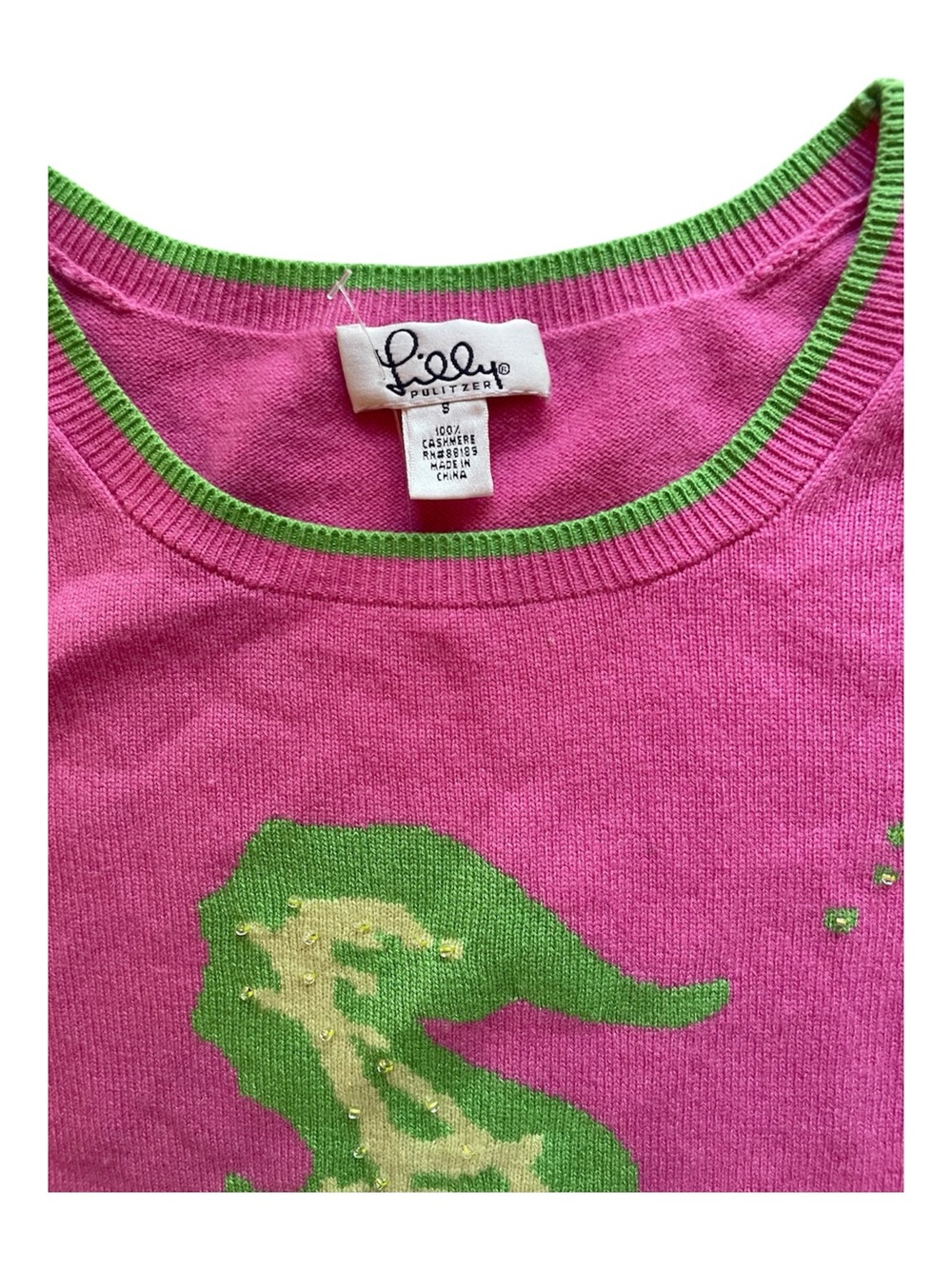Lilly Pulitzer Reworked White Label Reworked Cashmere Sweater Vest - Picture 3 of 4